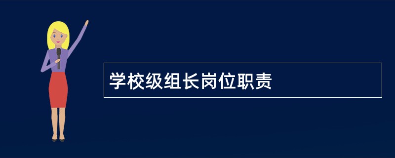 学校级组长岗位职责