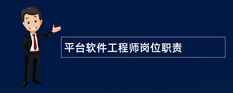 平台软件工程师岗位职责