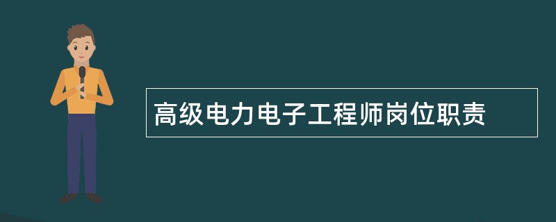 高级电力电子工程师岗位职责