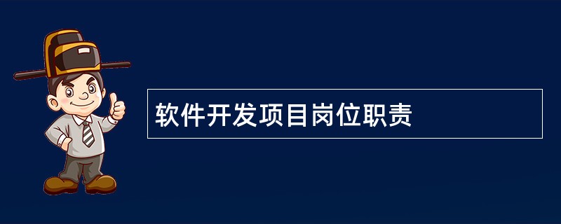 软件开发项目岗位职责