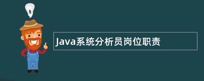 Java系统分析员岗位职责