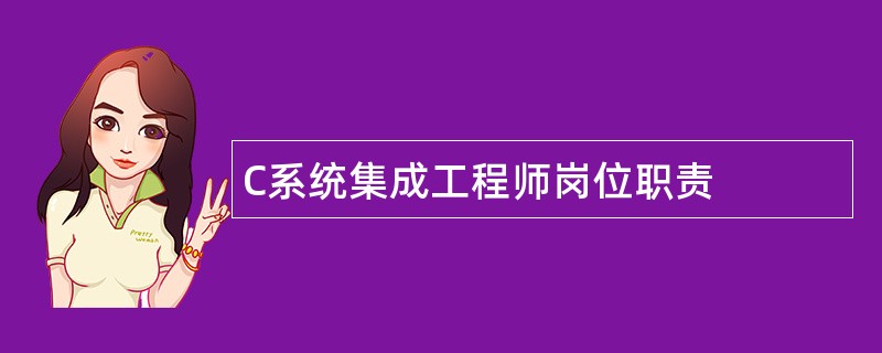 C系统集成工程师岗位职责