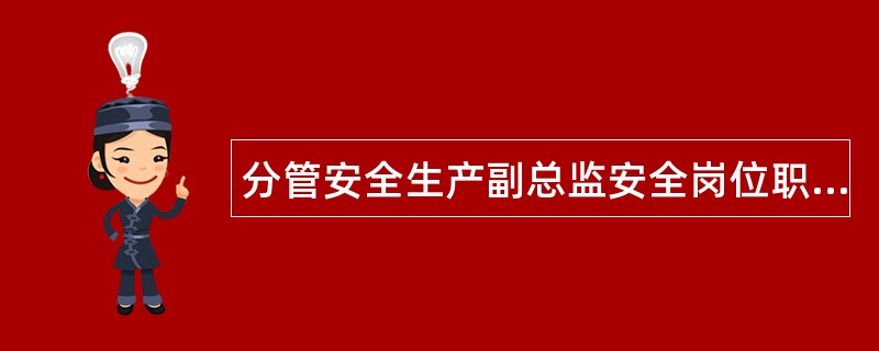 分管安全生产副总监安全岗位职责