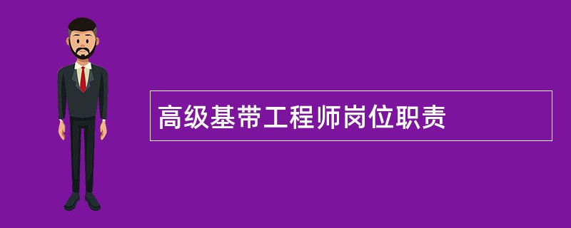 高级基带工程师岗位职责