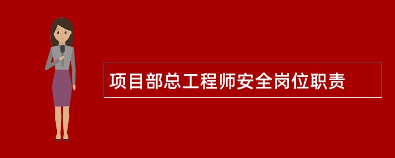 项目部总工程师安全岗位职责