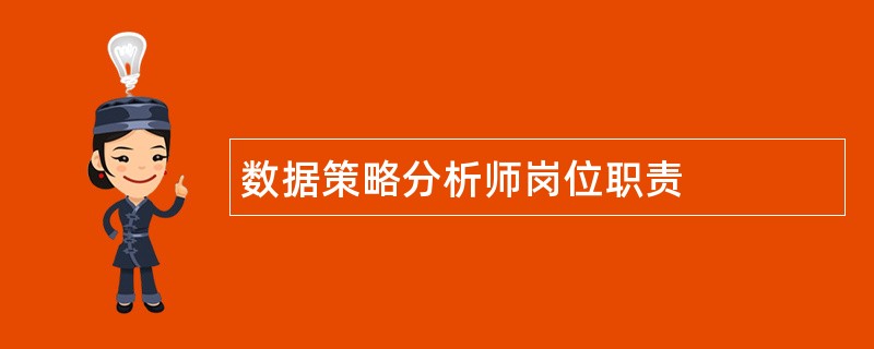 数据策略分析师岗位职责