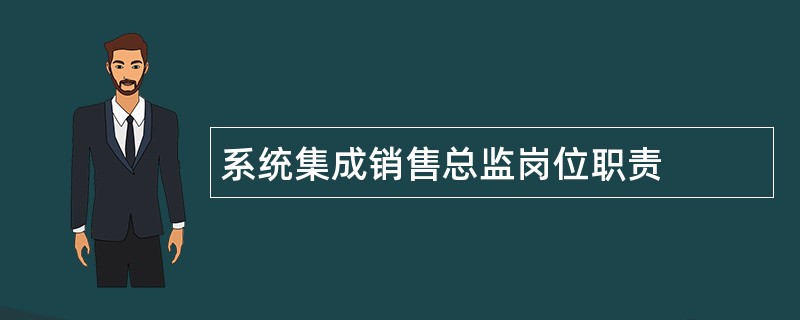 系统集成销售总监岗位职责