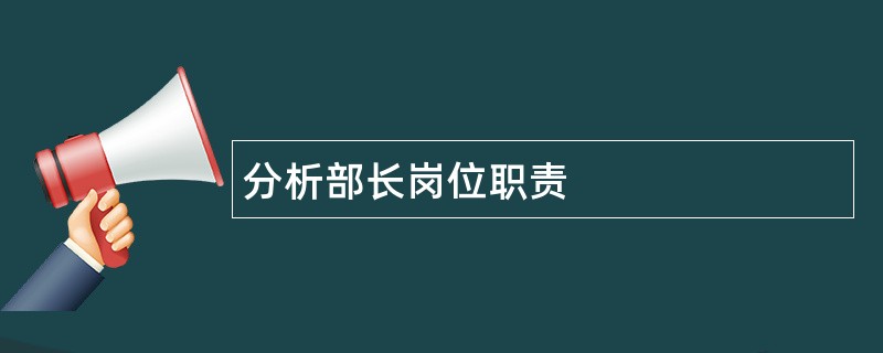 分析部长岗位职责