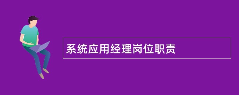 系统应用经理岗位职责