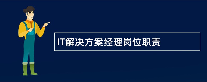 IT解决方案经理岗位职责