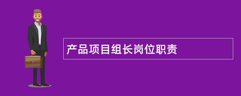 产品项目组长岗位职责