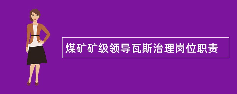 煤矿矿级领导瓦斯治理岗位职责