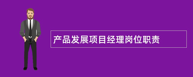 产品发展项目经理岗位职责