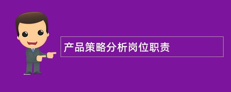 产品策略分析岗位职责