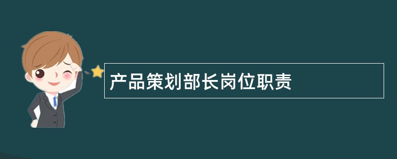 产品策划部长岗位职责