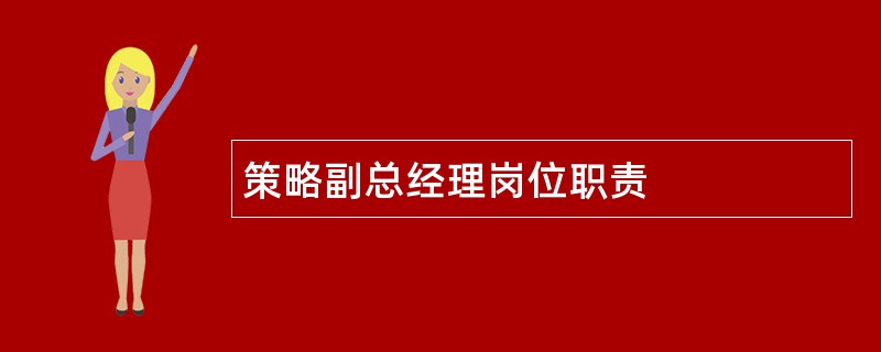 策略副总经理岗位职责