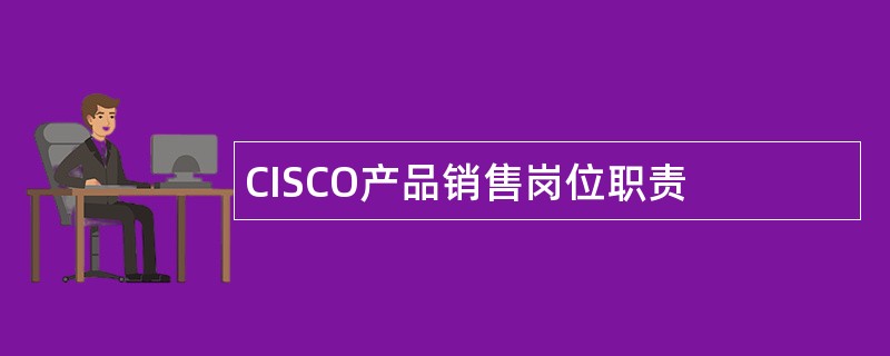 CISCO产品销售岗位职责