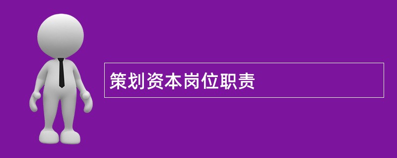 策划资本岗位职责