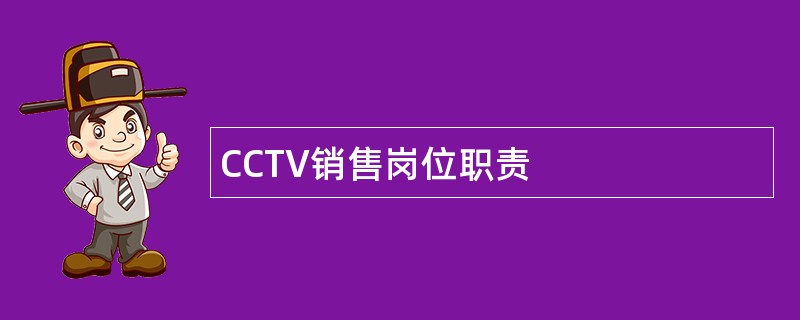 CCTV销售岗位职责