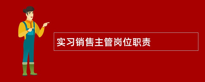 实习销售主管岗位职责