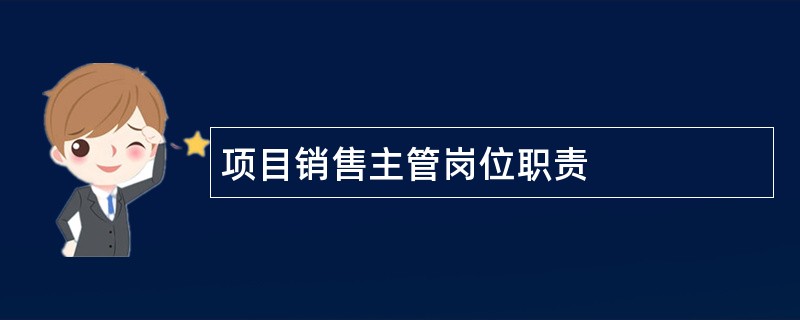 项目销售主管岗位职责