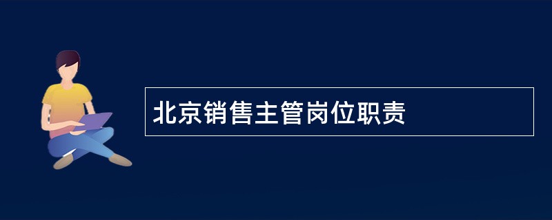 北京销售主管岗位职责