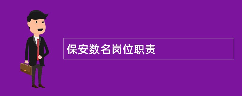 保安数名岗位职责