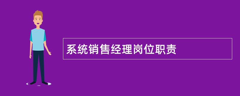 系统销售经理岗位职责