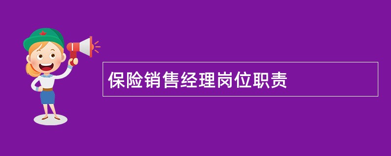 保险销售经理岗位职责