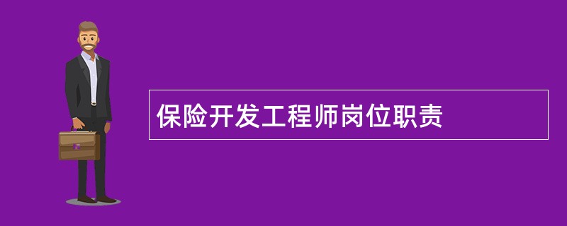 保险开发工程师岗位职责