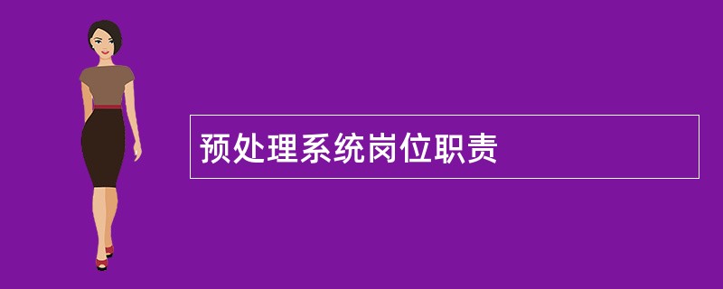 预处理系统岗位职责