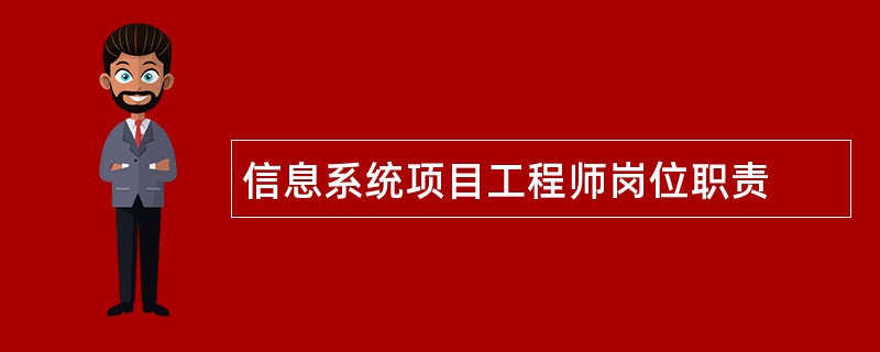 信息系统项目工程师岗位职责