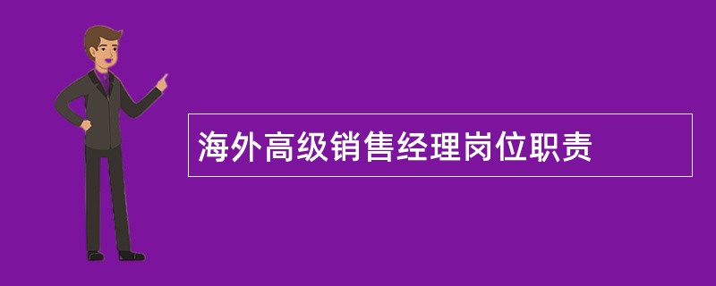 海外高级销售经理岗位职责