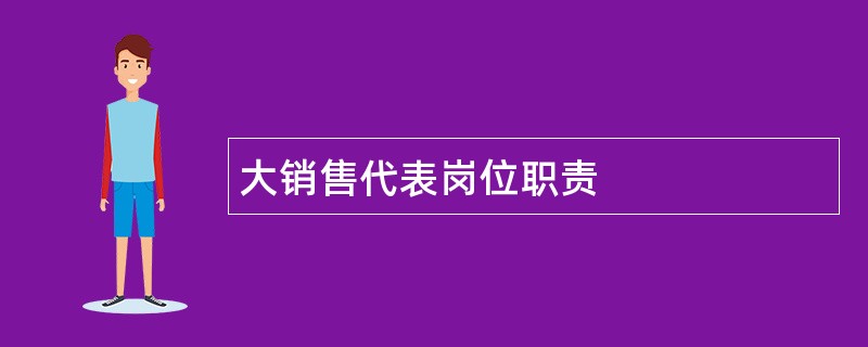 大销售代表岗位职责