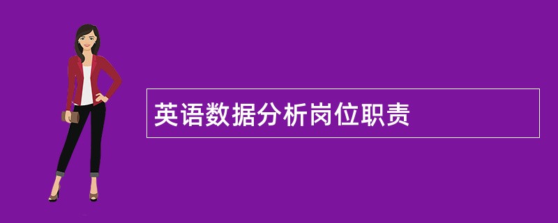 英语数据分析岗位职责