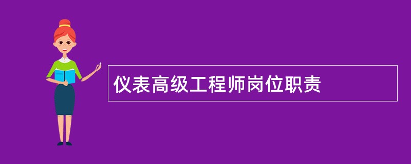 仪表高级工程师岗位职责