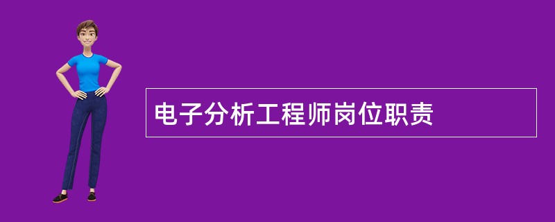 电子分析工程师岗位职责