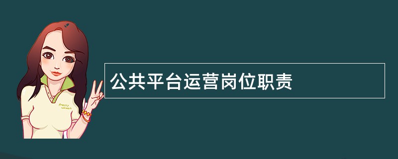 公共平台运营岗位职责