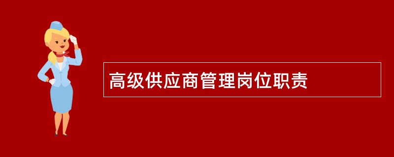 高级供应商管理岗位职责