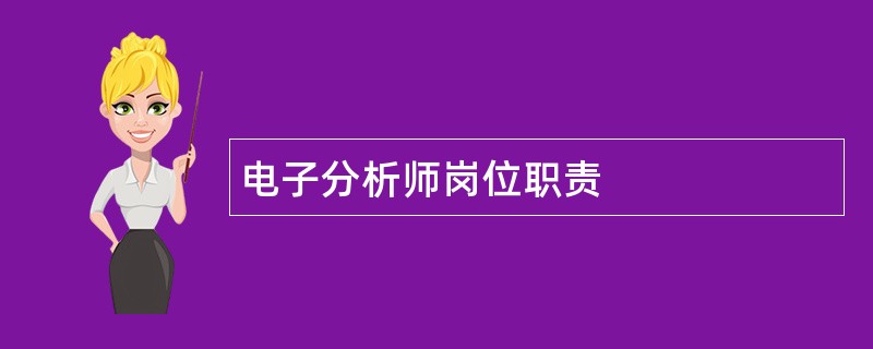 电子分析师岗位职责