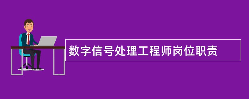 数字信号处理工程师岗位职责