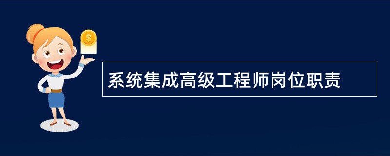 系统集成高级工程师岗位职责