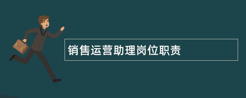 销售运营助理岗位职责