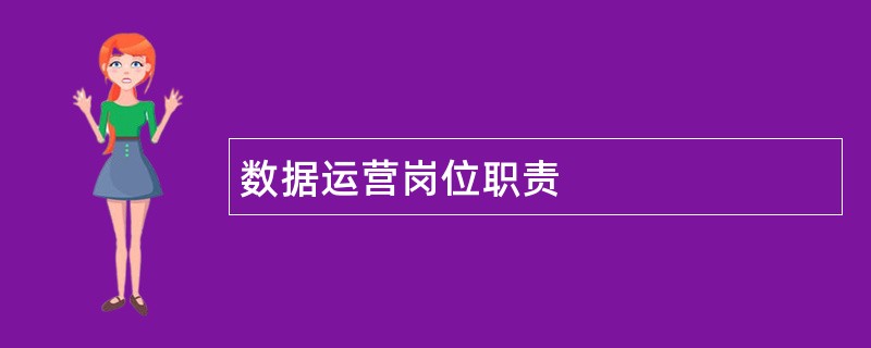 数据运营岗位职责