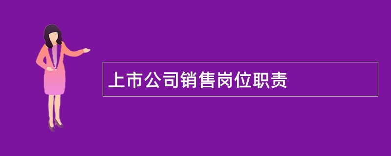 上市公司销售岗位职责