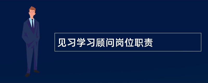 见习学习顾问岗位职责