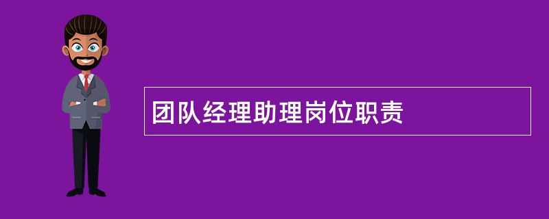 团队经理助理岗位职责