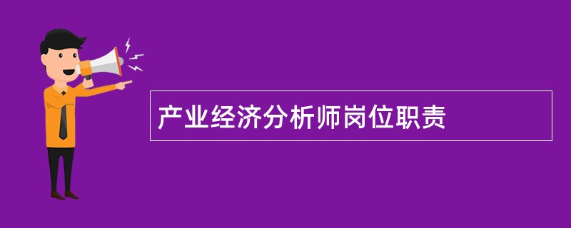 产业经济分析师岗位职责