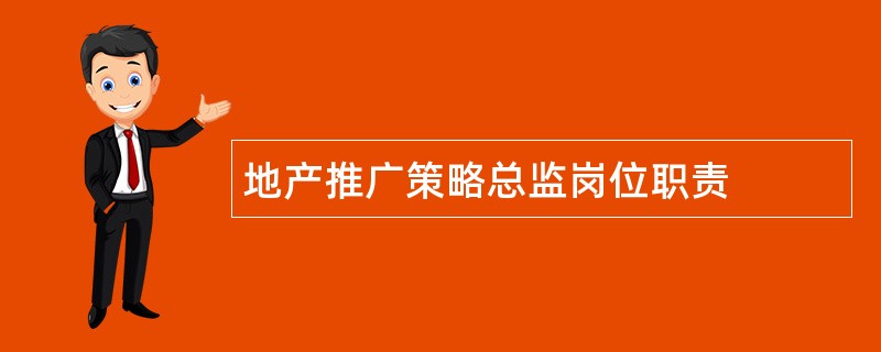 地产推广策略总监岗位职责