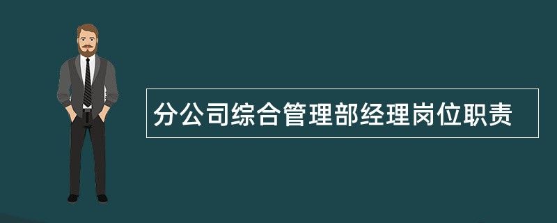 分公司综合管理部经理岗位职责